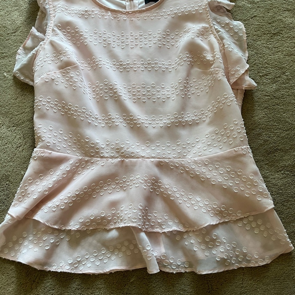 Banana Republic Cream Ruffled Peplum Blouse